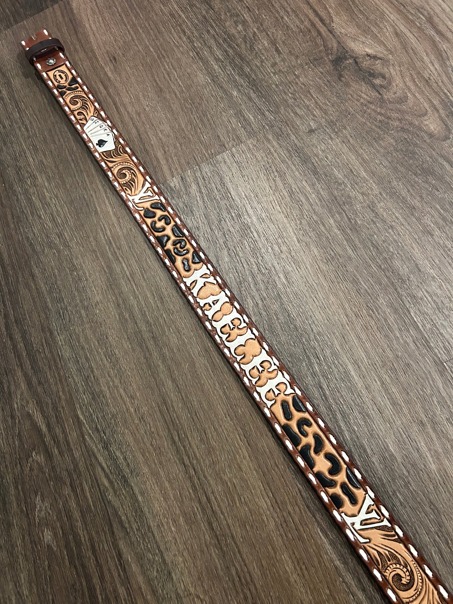 Tooled Belts Buckstitched
