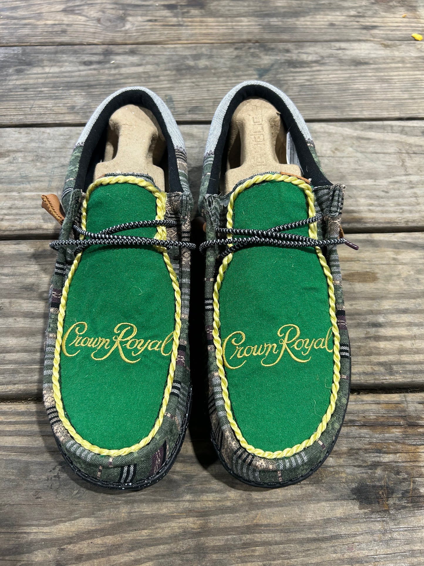 Green Crown Royal Hey-dudes - Size 11