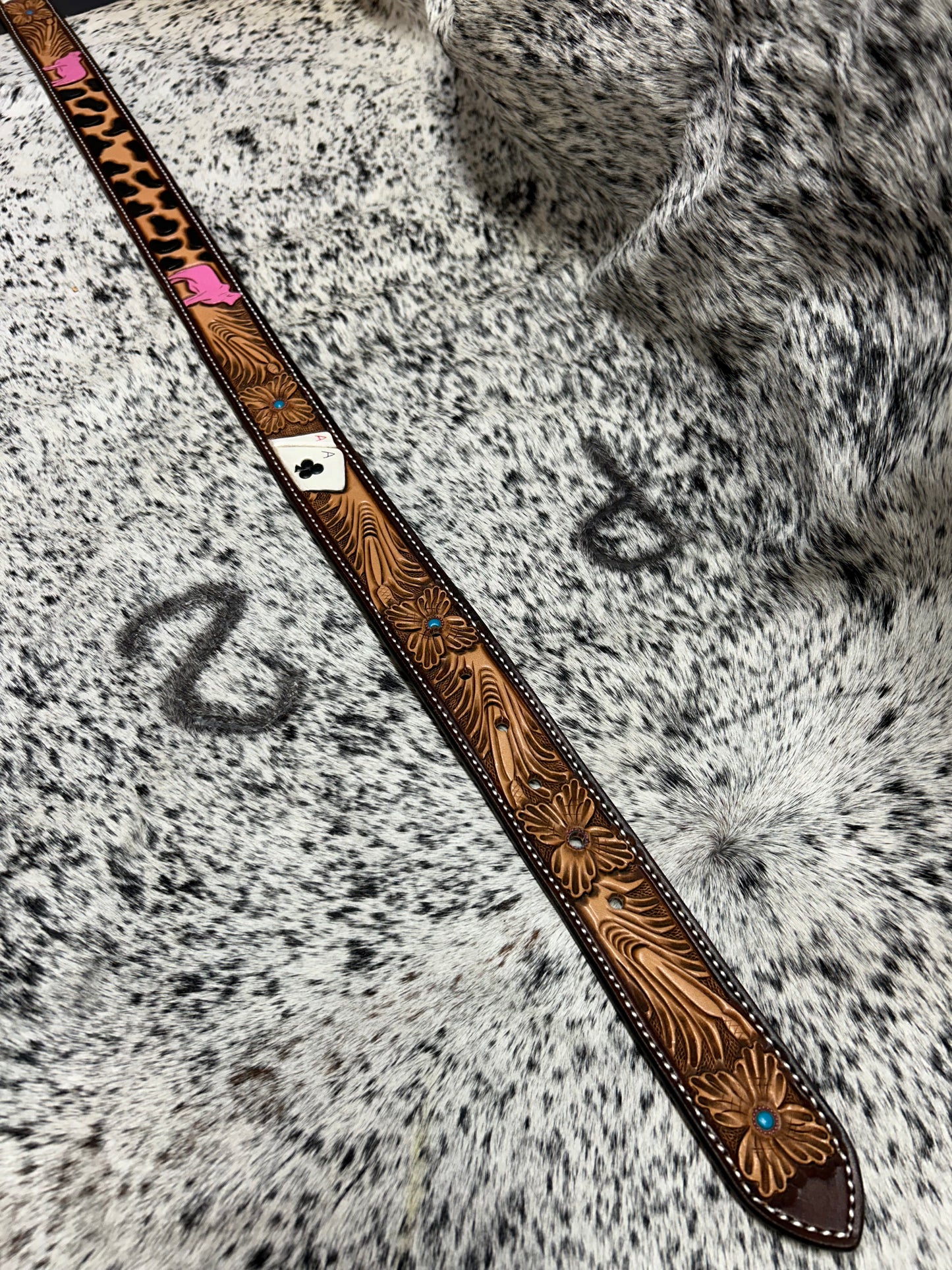 Custom Floral Tooled Belt