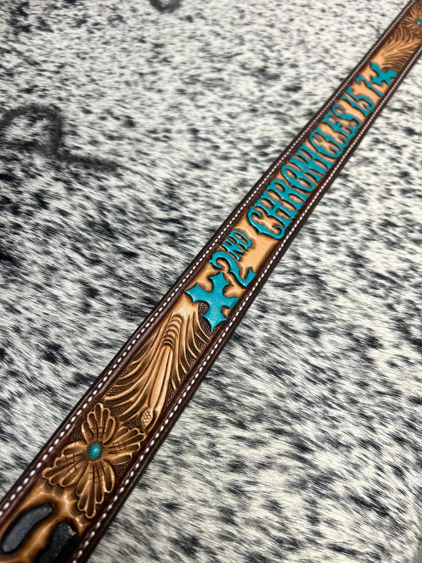 Custom Floral Tooled Belt