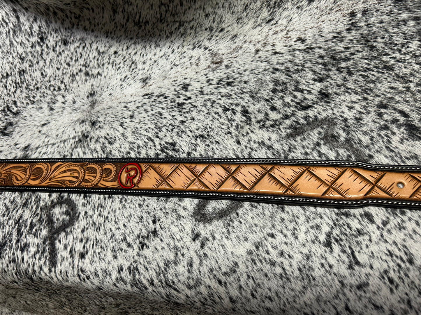 Custom Floral Tooled Belt