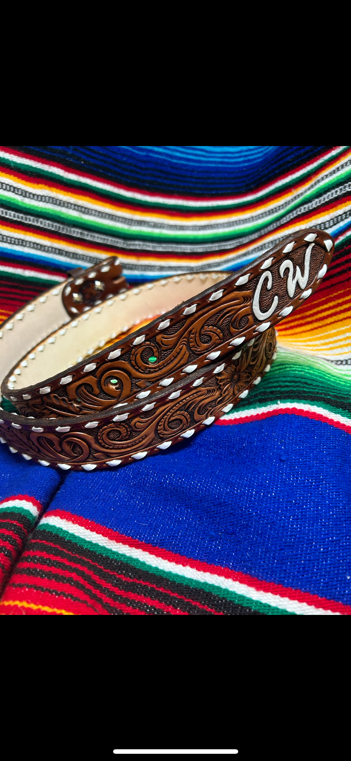 Tooled Belts Buckstitched