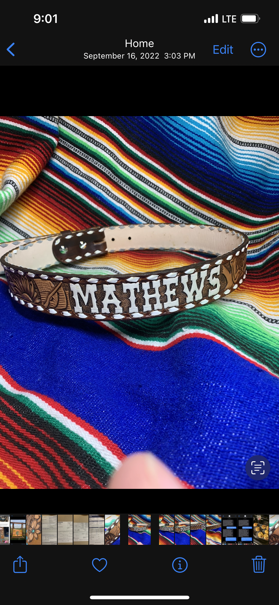 Tooled Belts Buckstitched