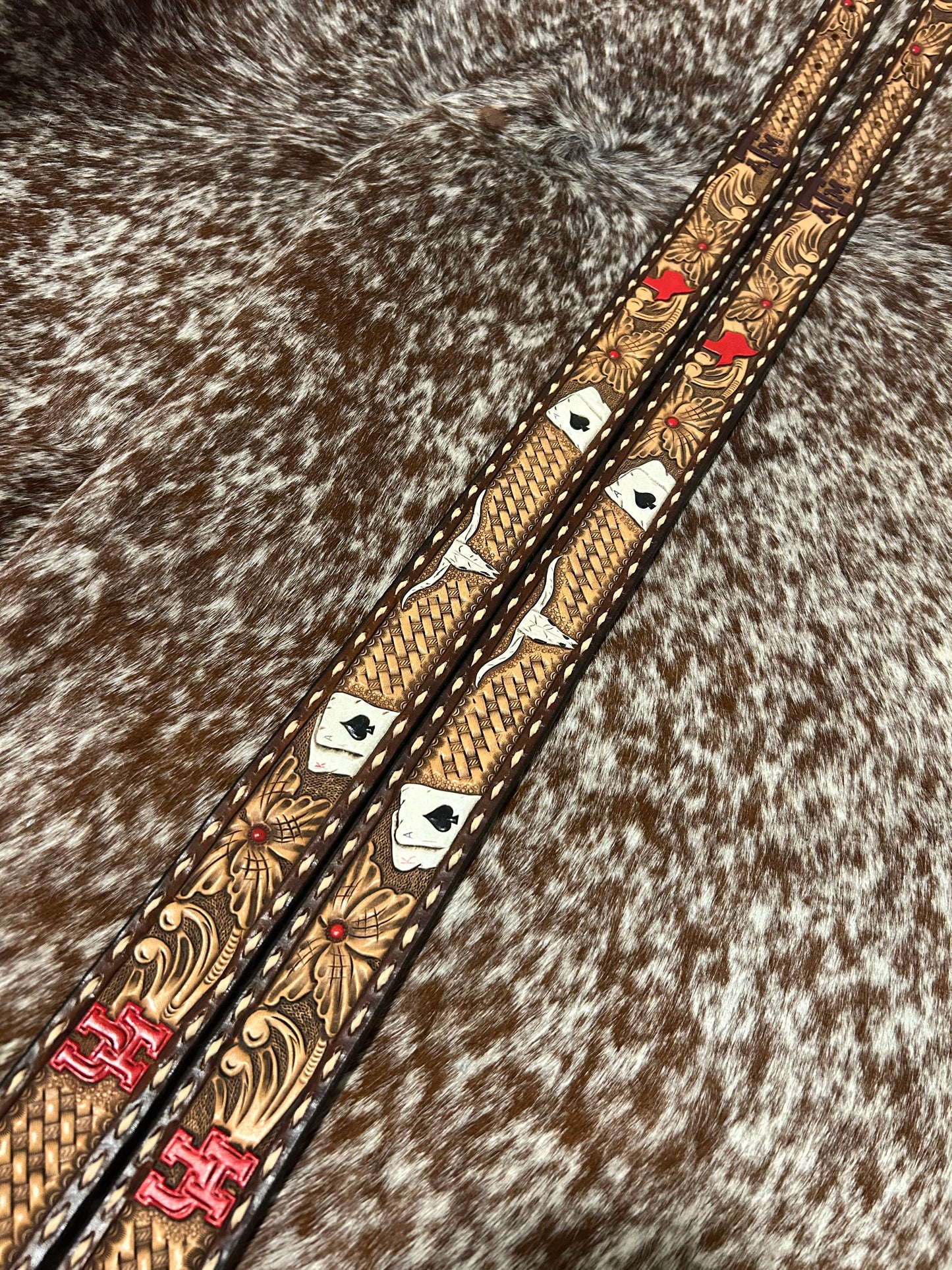 Tooled Belts Buckstitched