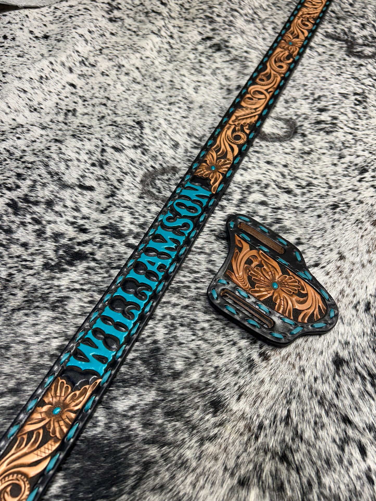 Tooled Belts Buckstitched