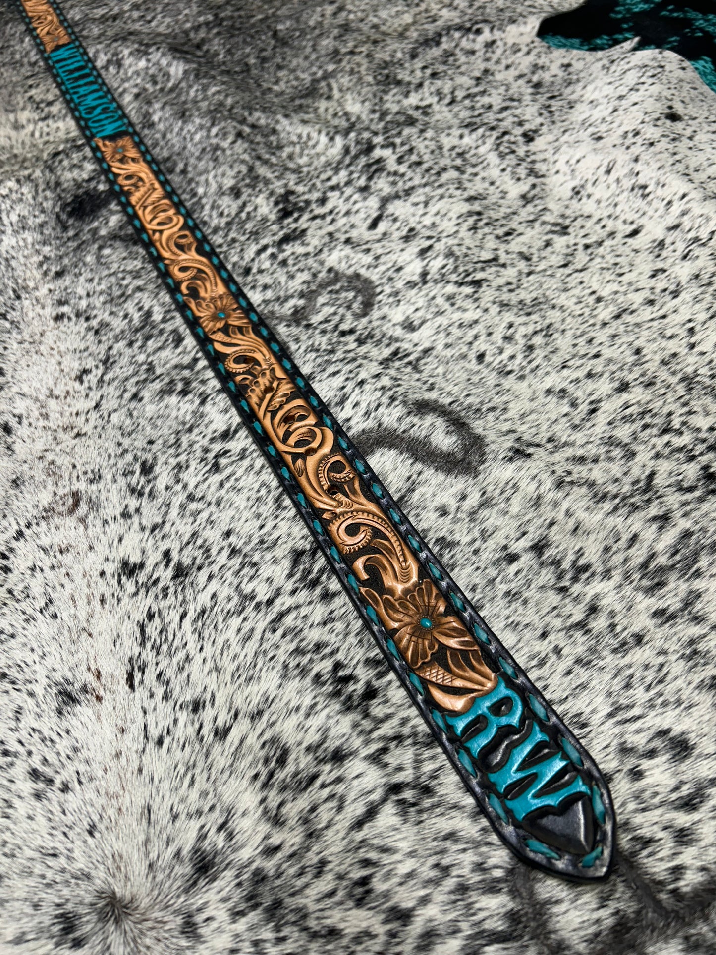 Tooled Belts Buckstitched