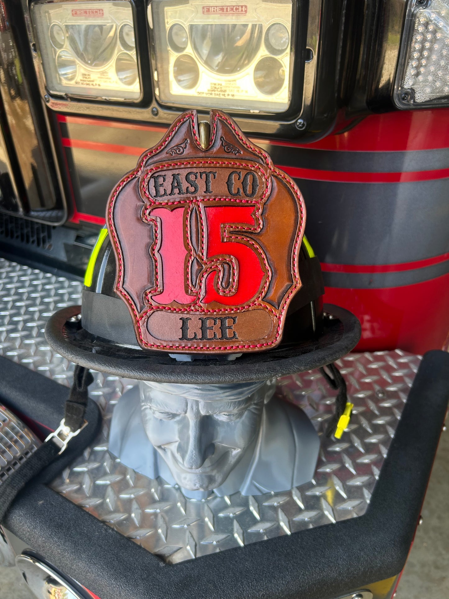 Tooled/Laser Engraved Fire Helmet Shield