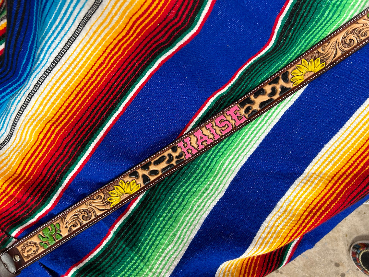 Custom Floral Tooled Belt
