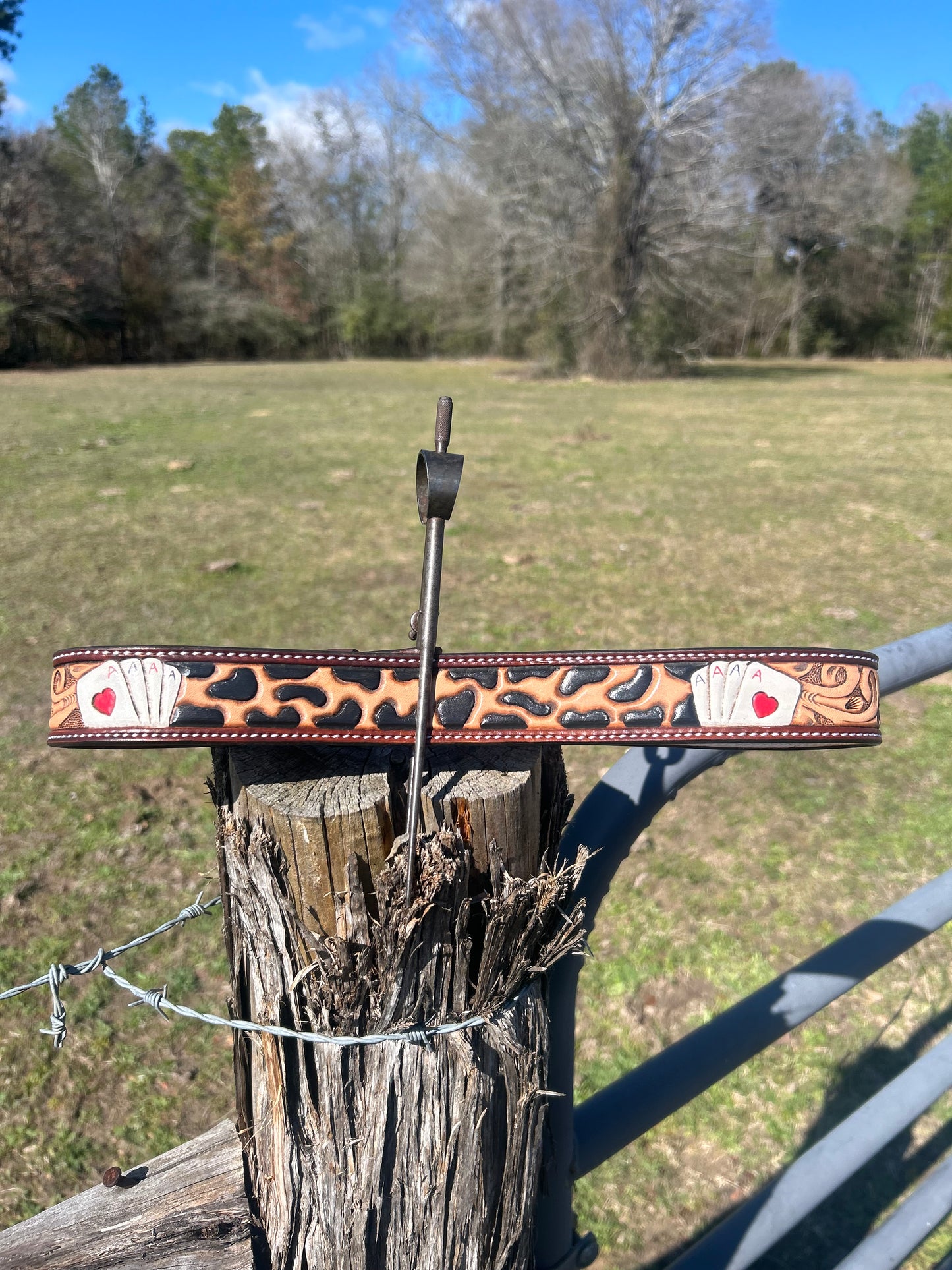 Custom Floral Tooled Belt